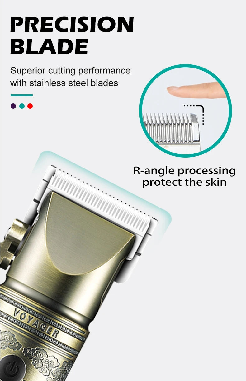 VGR Hair Clipper Professional Hair Trimmer LED Display V-697