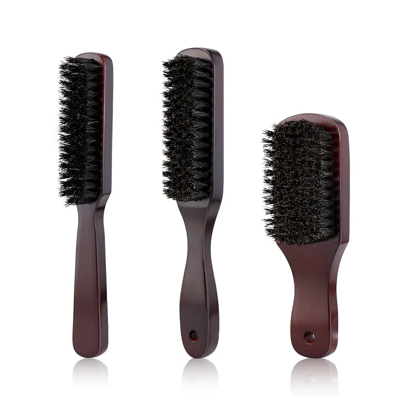 Hair Brush Wood Handle Boar Bristle Beard Comb