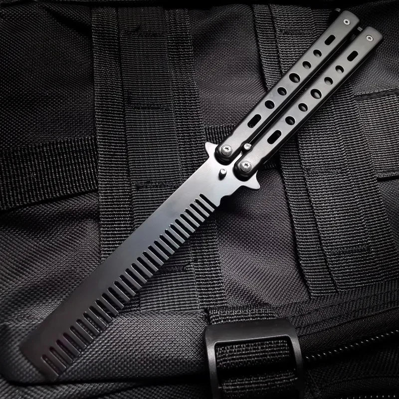 Foldable Comb Stainless Steel Practice Training Butterfly Comb
