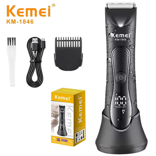 Kemei IPX7 Waterproof Hair Trimmer Shaver KM-1846