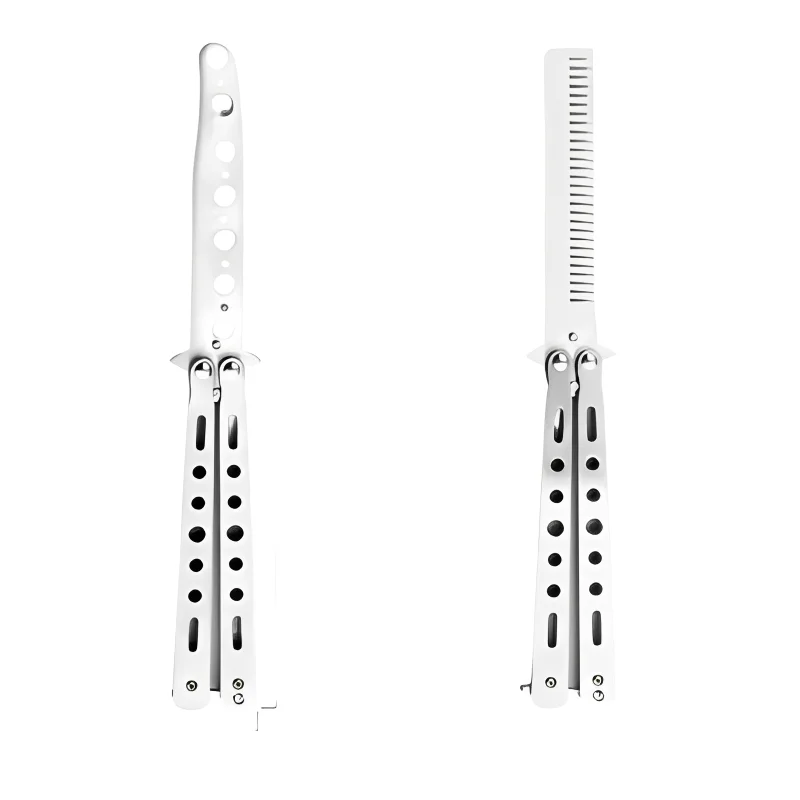 Foldable Comb Stainless Steel Practice Training Butterfly Comb