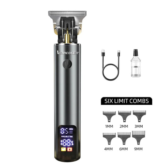 Rechargeable Hair Clipper with LCD Display Professional
