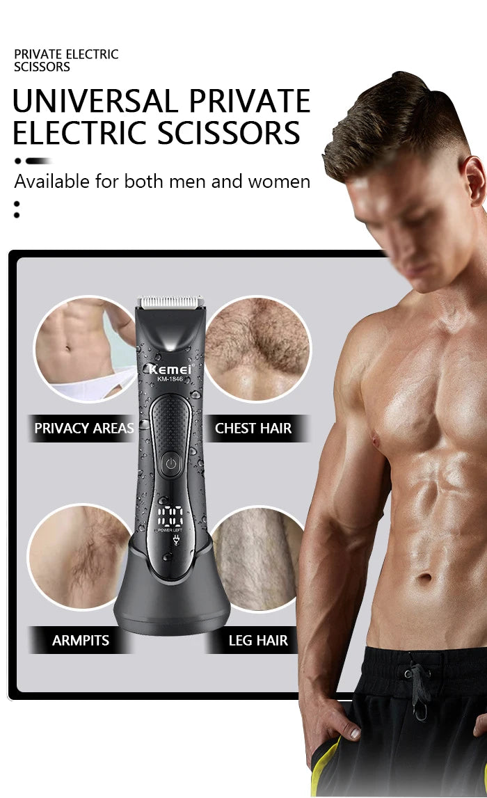 Kemei IPX7 Waterproof Hair Trimmer Shaver KM-1846