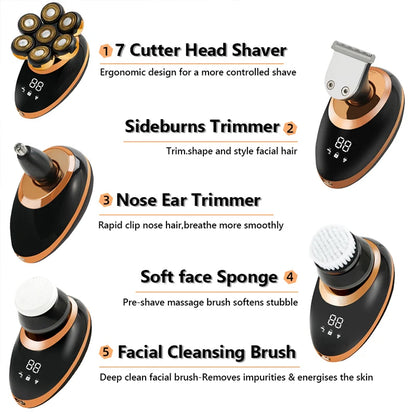Men 7D Floating Men Electric Shaver Wet Dry Beard Hair Trimmer