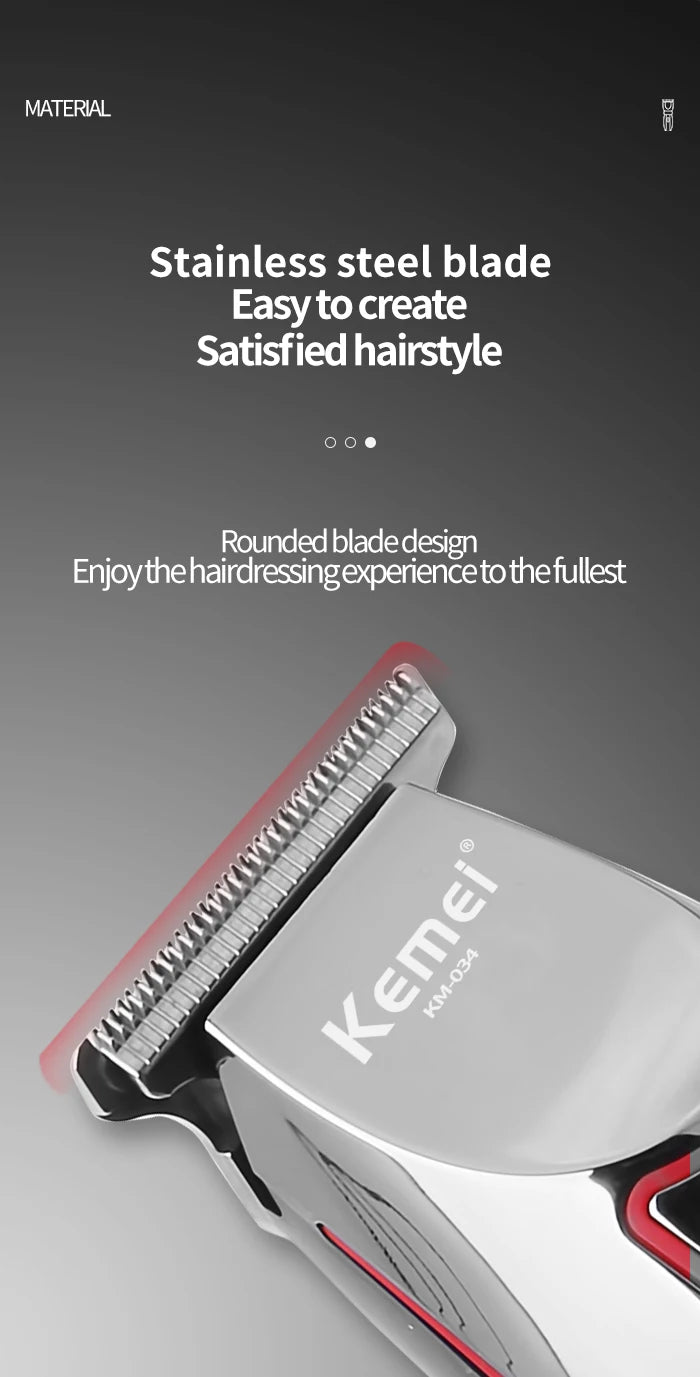 Kemei Professional Hair Trimmer Men's Electric Beard Trimmer KM-034