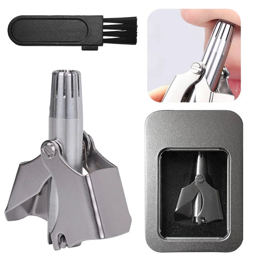 Nose hair trimmer for men manual stainless steel