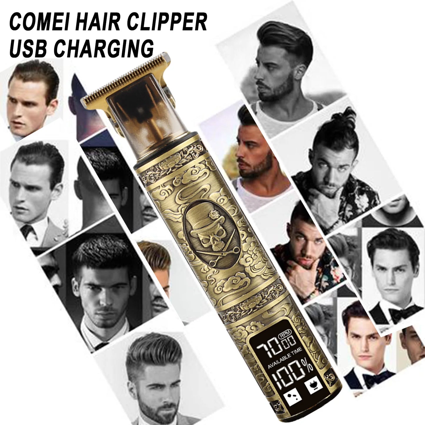T9 Electric Hair Trimmer LCD Intelligent Display