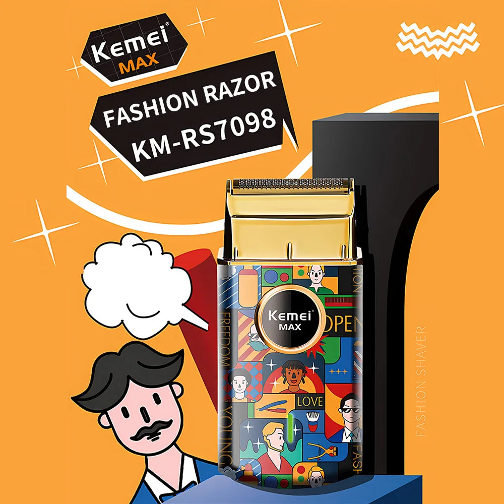 Kemei Graffiti Electric Hair Clipper Kit Men's Electric Shaver