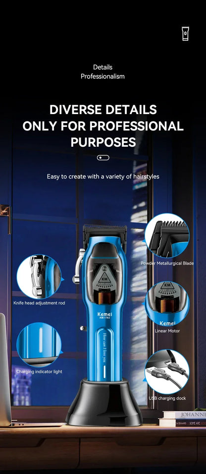 Kemei  Barber High Speed Motor 9000 RPM Electric Hair Clipper KM-1763