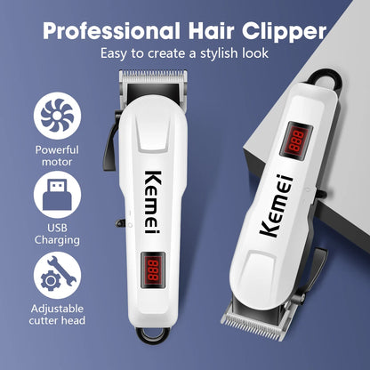Kemei-809A Professional Hair Trimmer Adjustable Electric Clipper