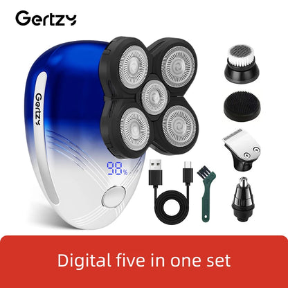Men's 5-in-1 electric shaver with 5 rotating blades set