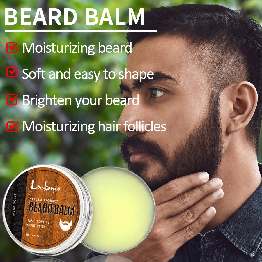 5 pieces Men's Beard Growth Care Kit Moisturizing Beard Set