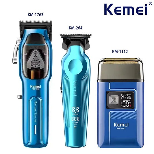 Kemei Hair Clipper Kit for Men Big Power 9000RPM KM-1763 KM-264