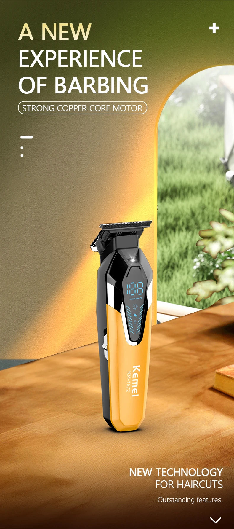Kemei Hair Trimmers Electric Clippers Professional Hair Trimmers KM-1572