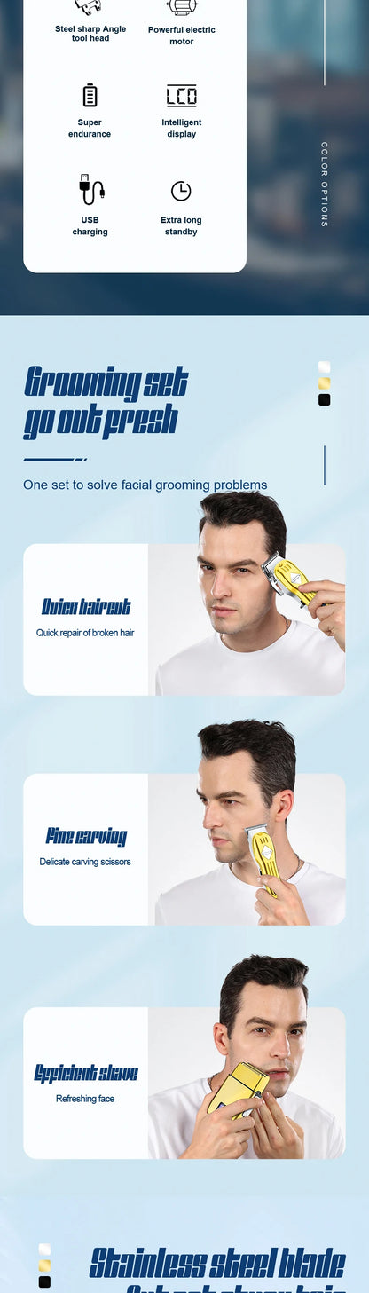 RESUXI 973 3 in 1 Professional Electric Hair Clipper and Shaver Set