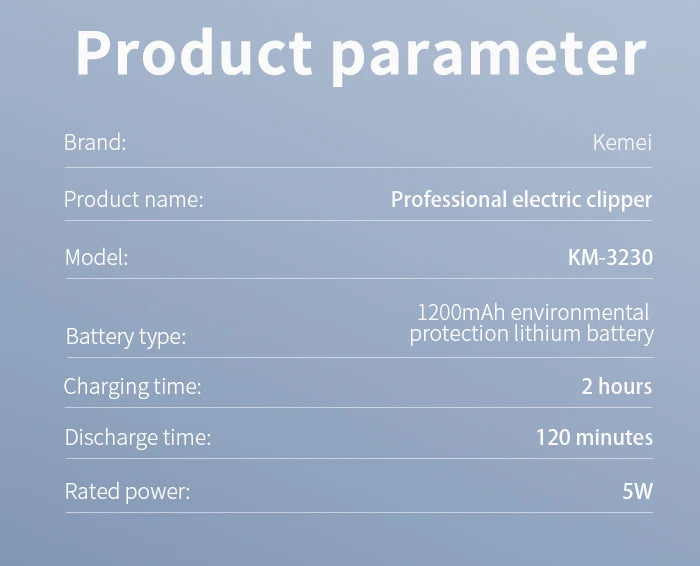 Kemei 3230 0mm Professional Hair Trimmer For Men