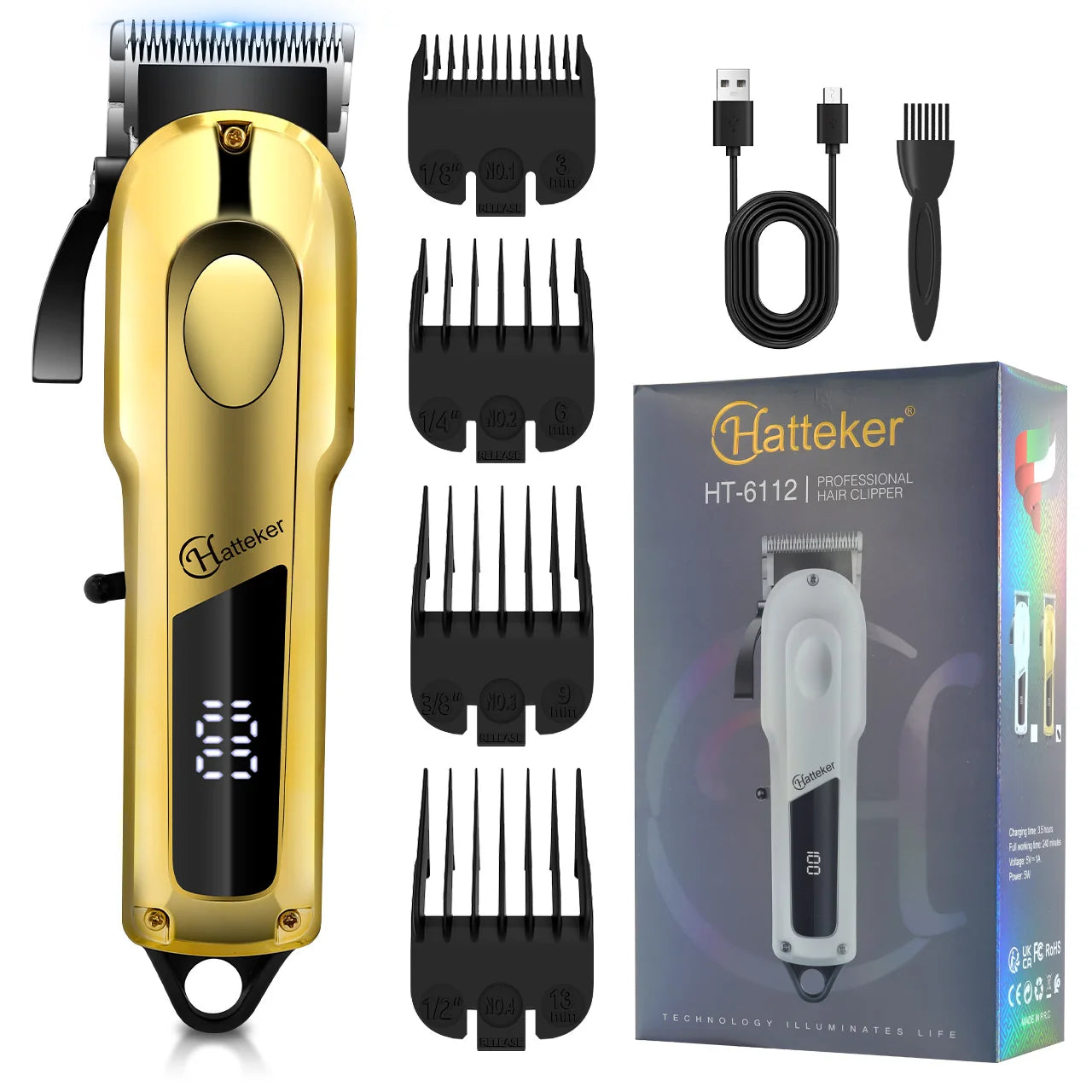HATTEKER professional Hair Clipper Adjustable Blade for Men