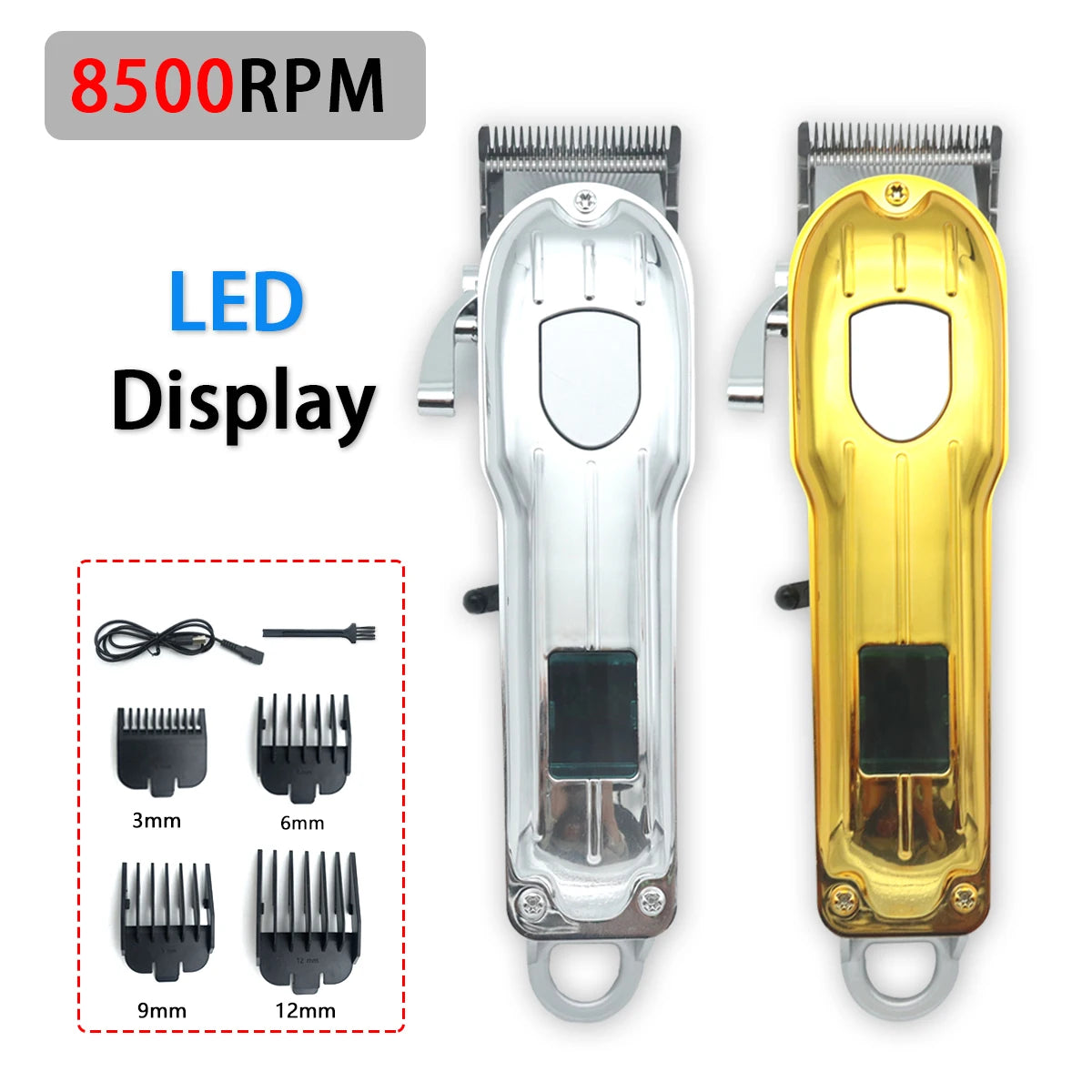 Professional Hair Clipper for Men 10W High Power LED Display