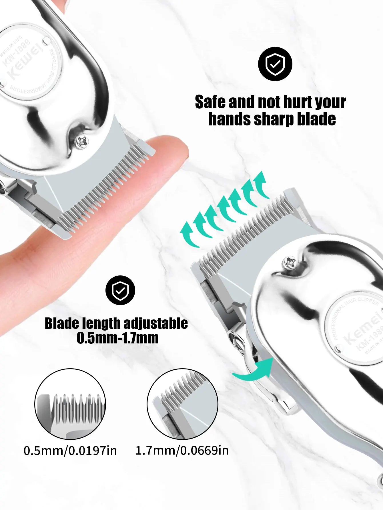 Kemei Professional Finishing Hair Clipper Kit Electric Cordless