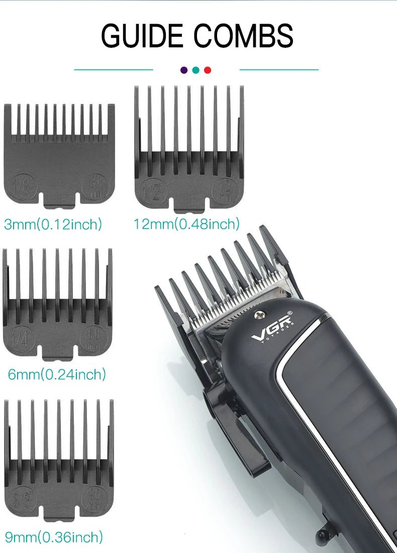 VGR Rechargeable Hair Clipper Barber Beard Hair Cutting Hair Trimmer