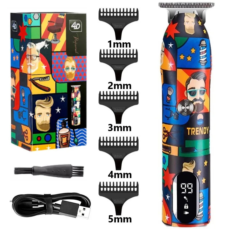 Professional Barber Hair Clipper Rechargeable Graffiti
