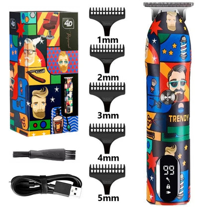 Professional Barber Hair Clipper Rechargeable Graffiti