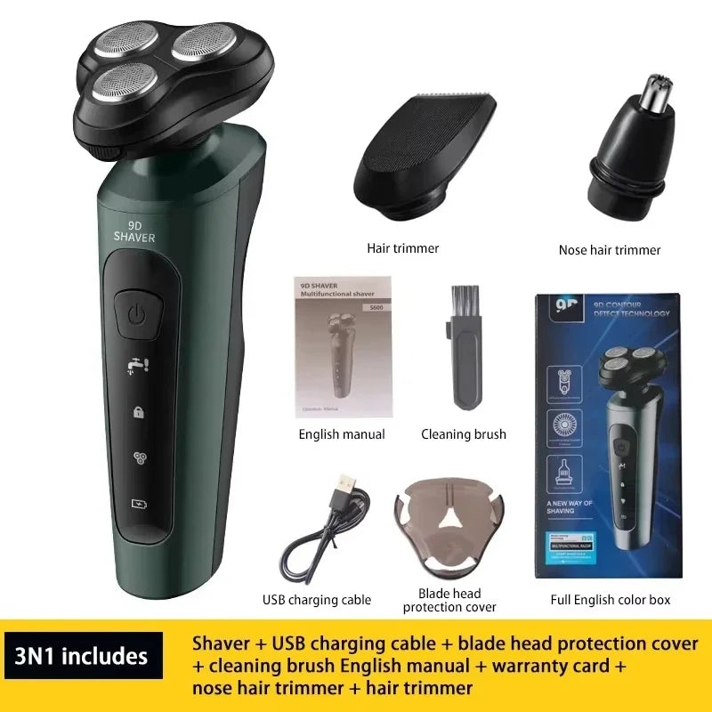 Lenovo Electric Shaver Multi Functional 9D Water Wash High Power