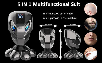 5 in 1 Men Electric Shaver Multi-Function 7D Floating Cutter Head