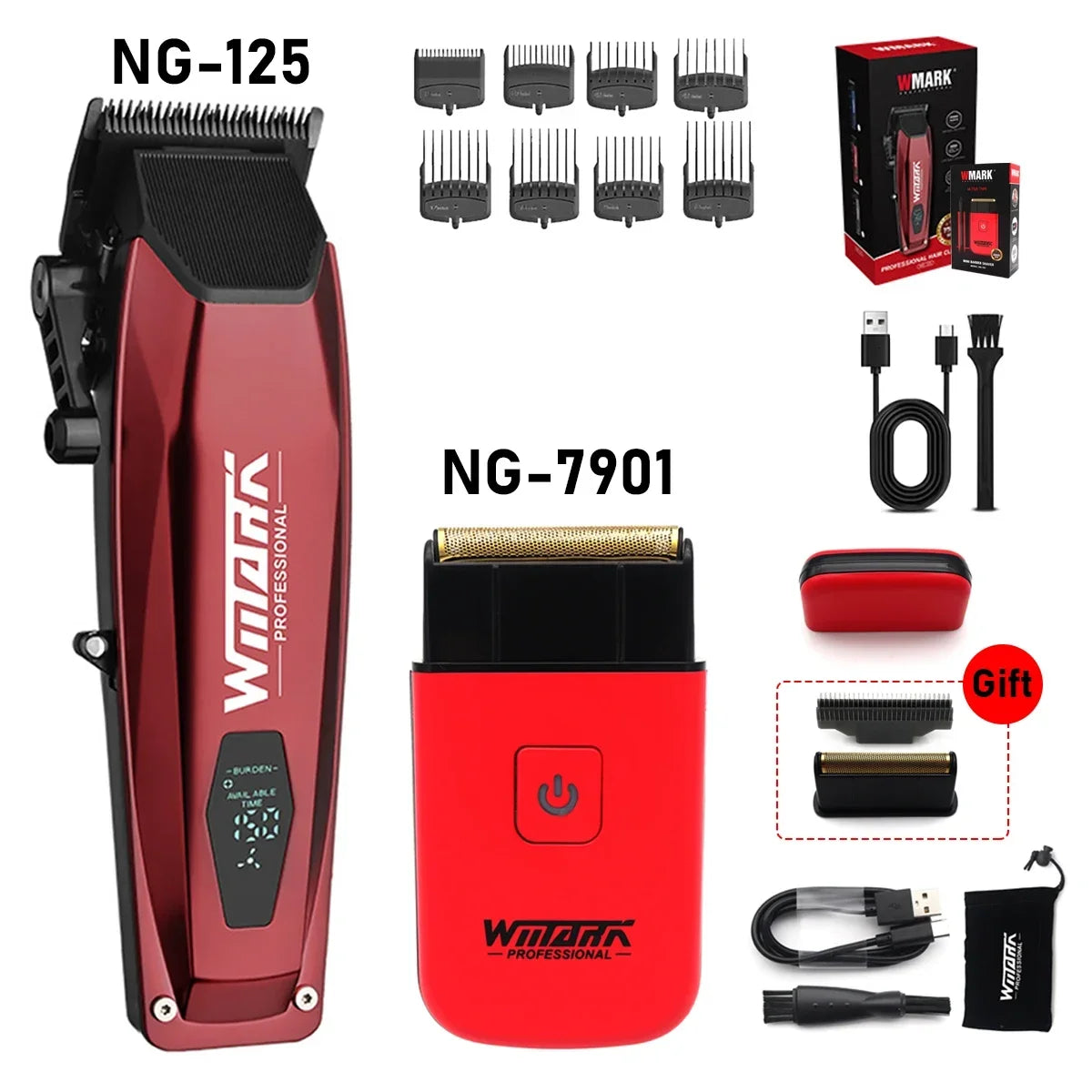 WMARK NG-125 7901 Professional Hair Clipper Kit for Men