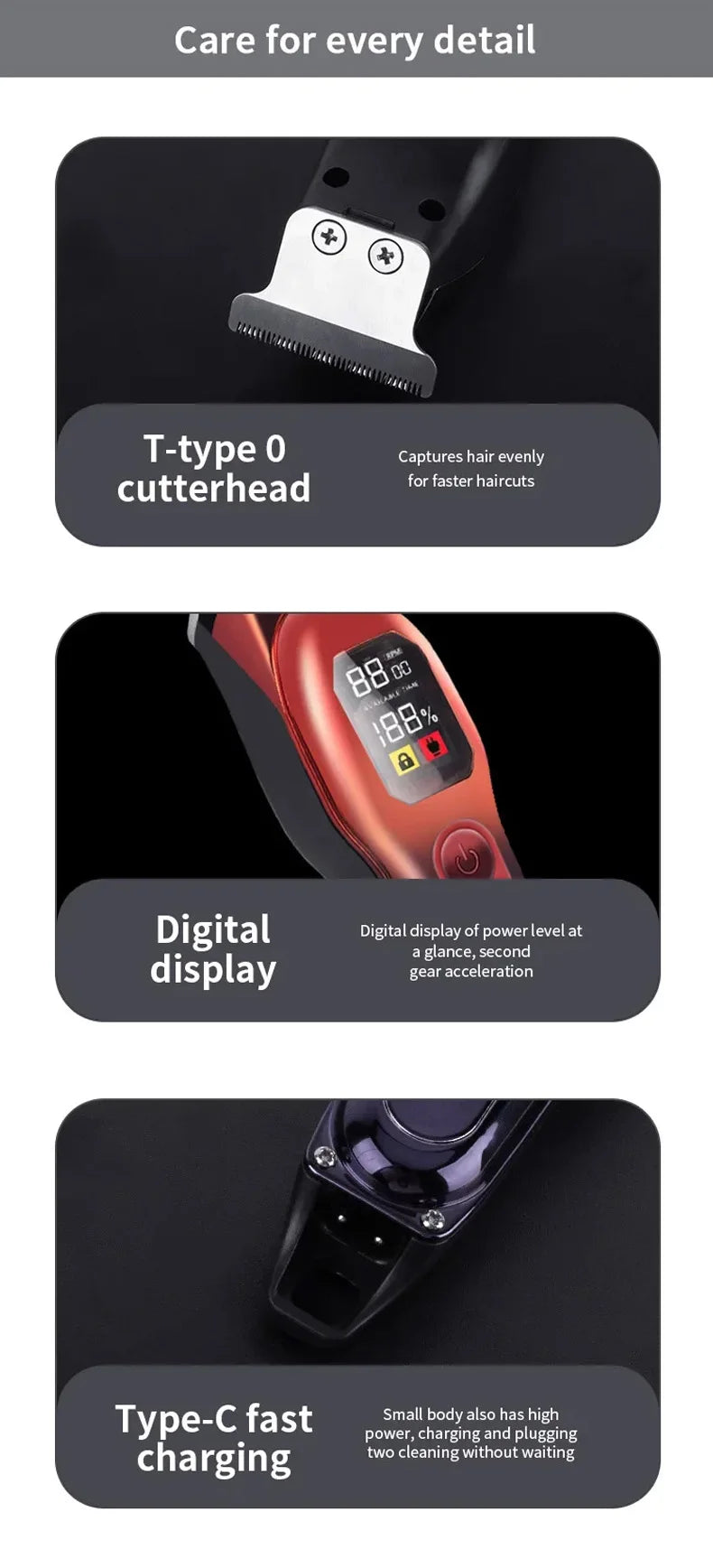 Hair Beard Trimmer for Men Professional T Liners Clippers Kit