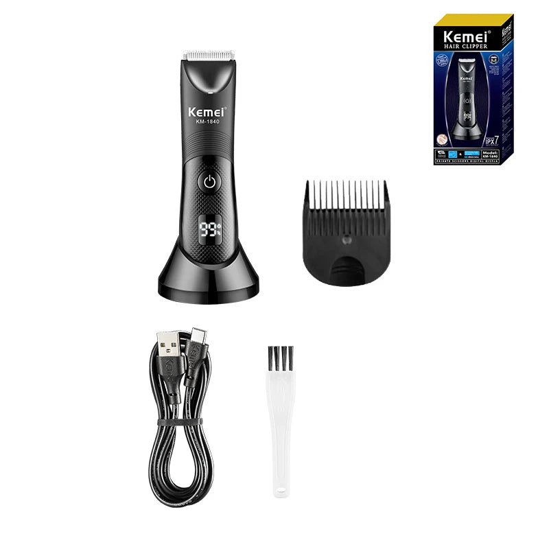 Kemei Electric Groin Ball Hair Trimmer Waterproof Clippers Razor