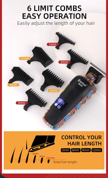 Kemei Digital Display Professional Barber Pusher For Men