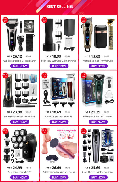 Professional Hair Trimmer Gold Clipper For Men Beard Trimmer