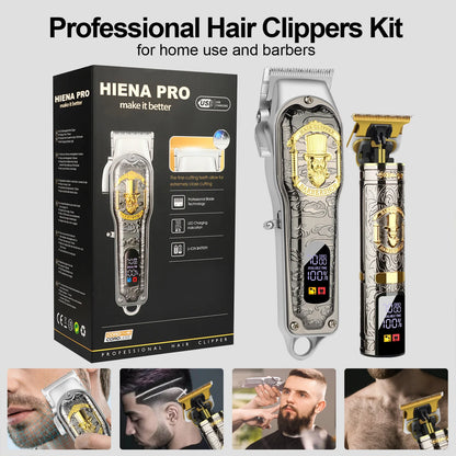 Luxury Hair Clippers kit Barber Cordless LED Display