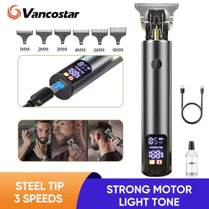 Rechargeable Hair Clipper with LCD Display Professional trimmer
