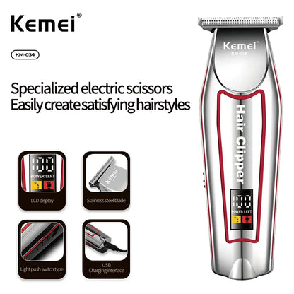 Kemei Professional Hair Trimmer Men's Electric Beard Trimmer KM-034