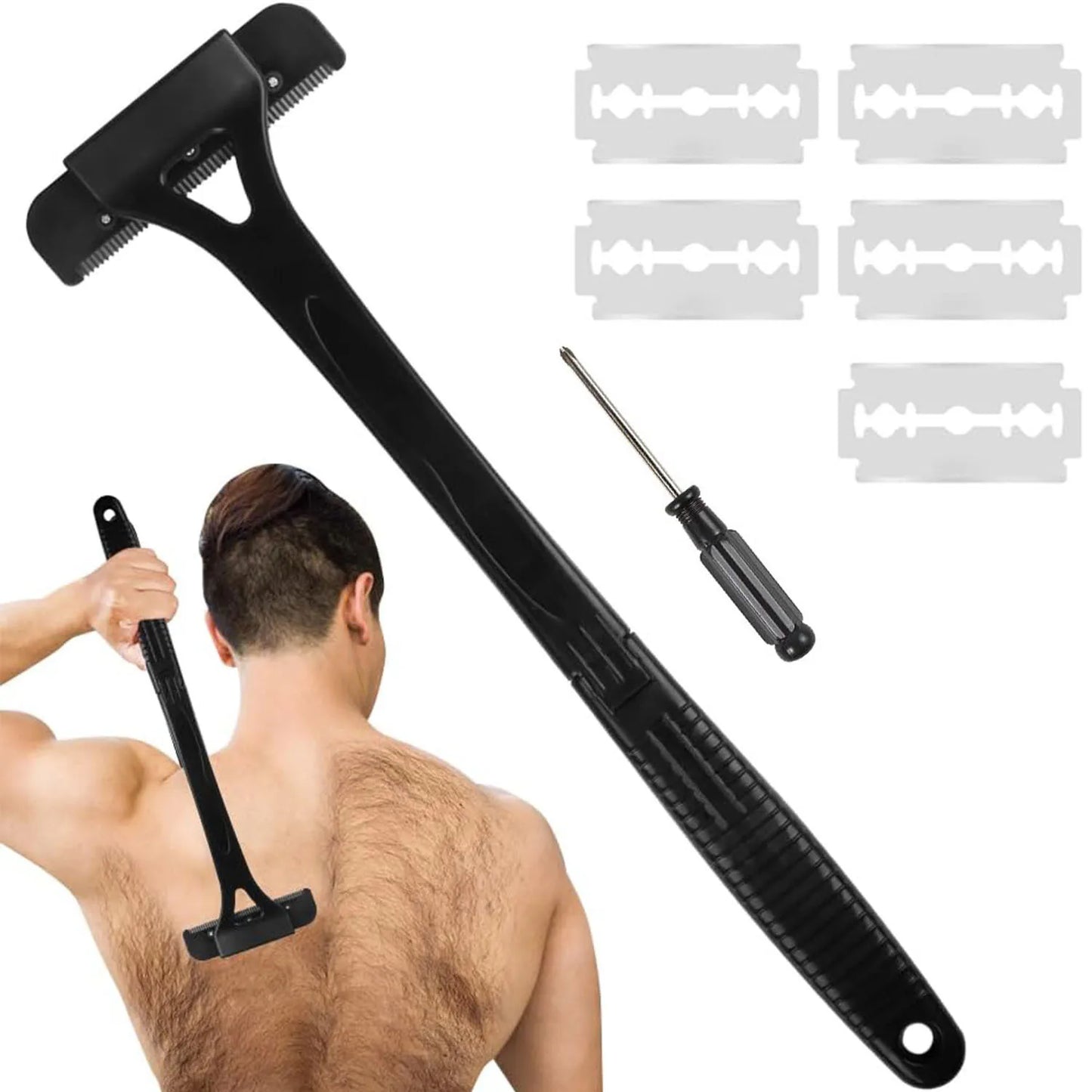 New Men Back Shaver Hair Body Shaver Long Handle Foldable Trimmer