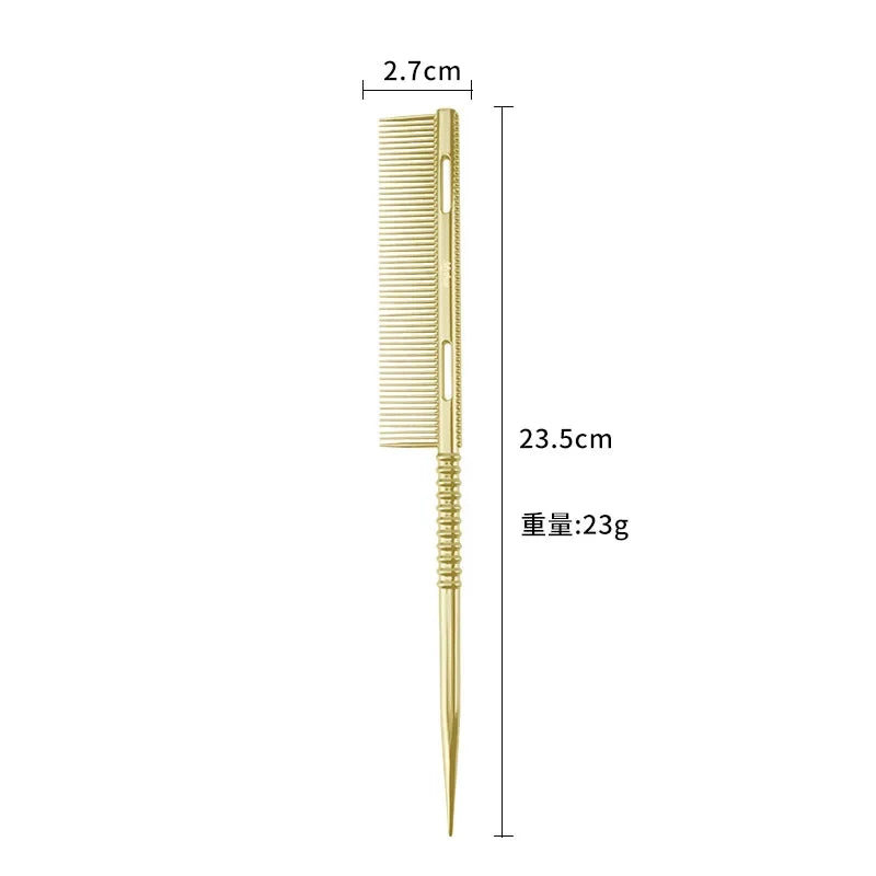 Professional Hairdressing Combs Aluminium Hair Comb Rat Tail
