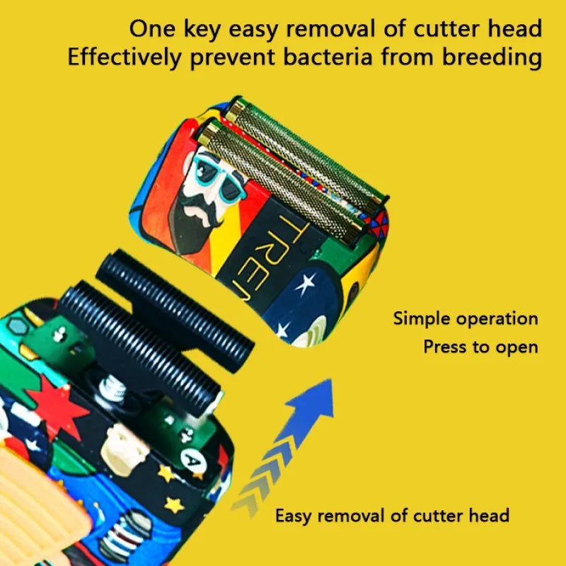 Professional Barber Hair Clipper Rechargeable Graffiti