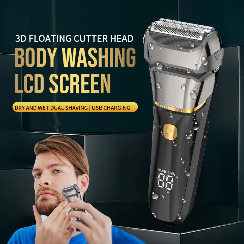 Powerful Electric Shaver For Men Wet Dry Facial Electric Razor