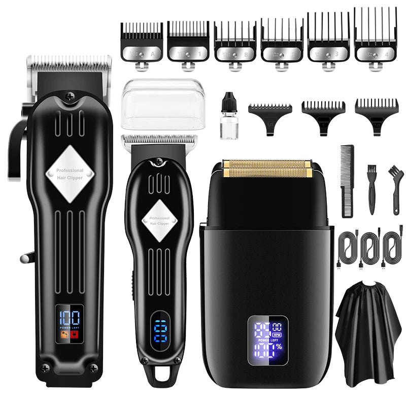 RESUXI 973 3 in 1 Professional Electric Hair Clipper and Shaver Set