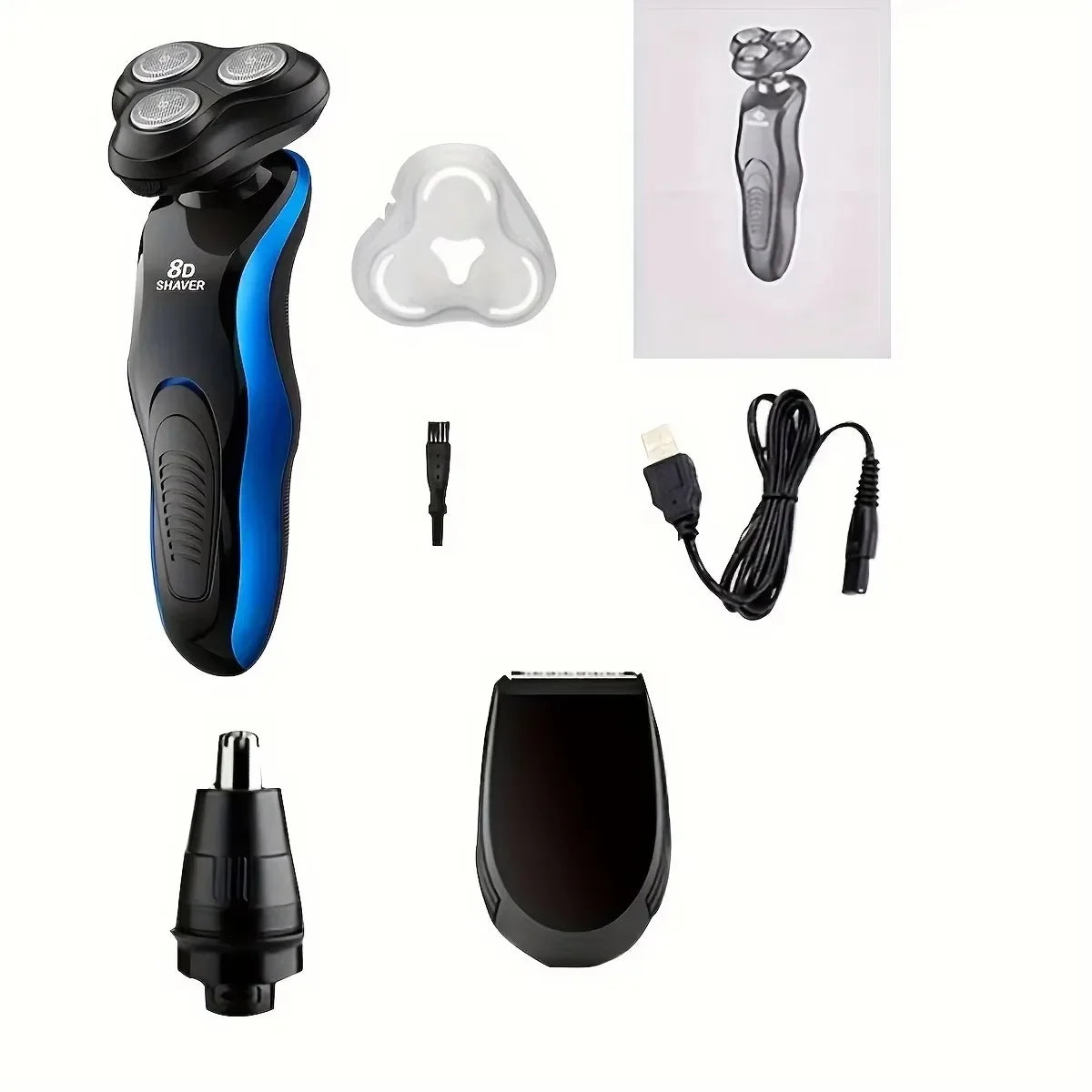 1pc Shaver Male 8D Three-in-one Electric Razor Men Face Shaver