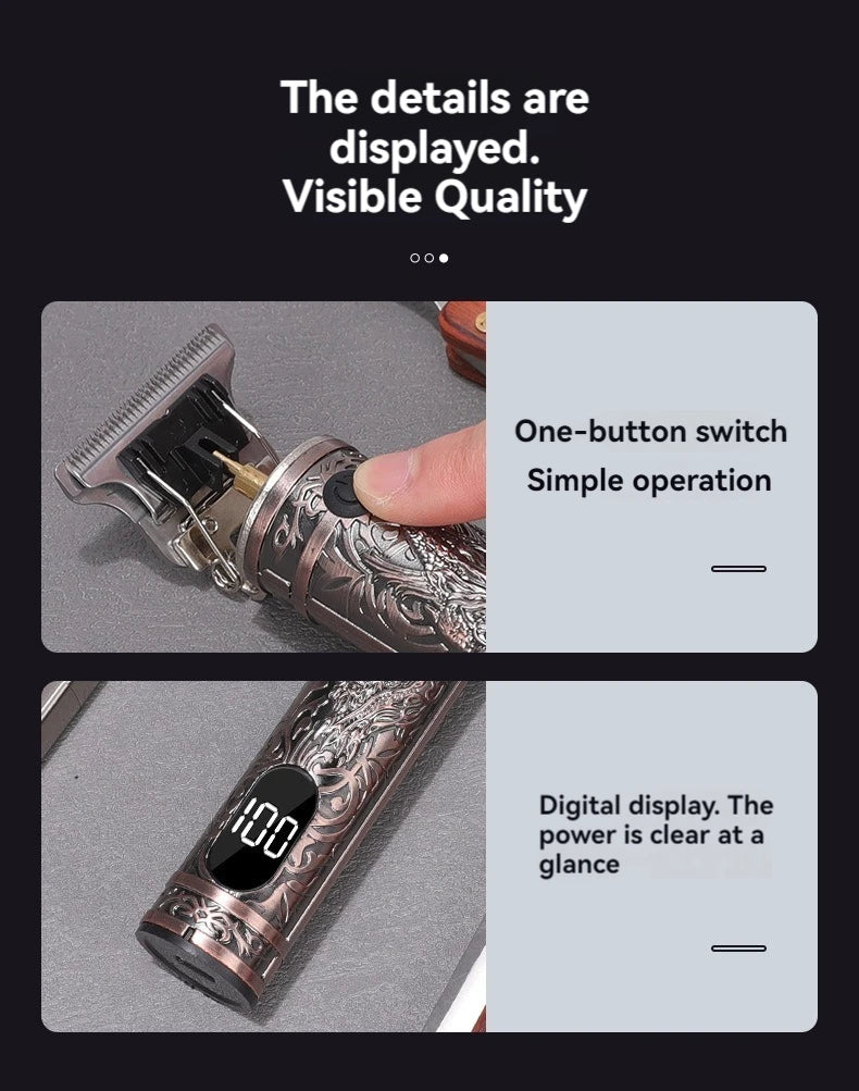 Electric Shaver for Men Digital Display Stainless Steel Cutter Head