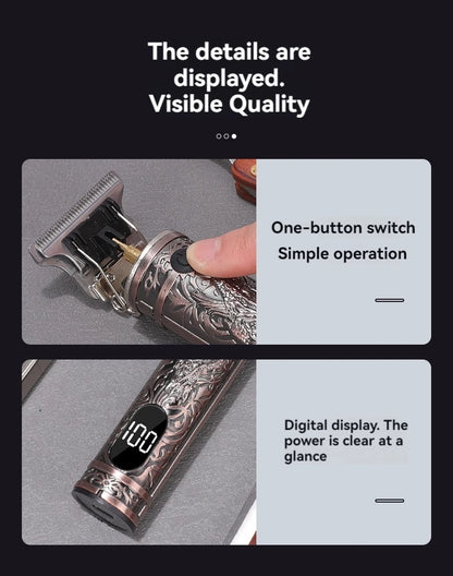 Electric Shaver for Men Digital Display Stainless Steel Cutter Head