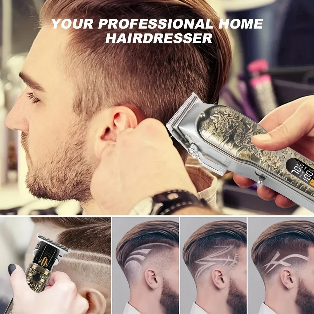 2pcs Set Professional Hair Clippers Set, Cordless Portable Electric Shaver