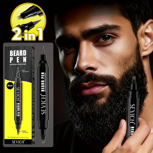 Double-headed Waterproof Beard Pen Filler Men Moustache