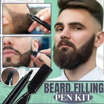 Men Beard Filling Pen Kit Face Moustache Repair Shape Mustache Styling