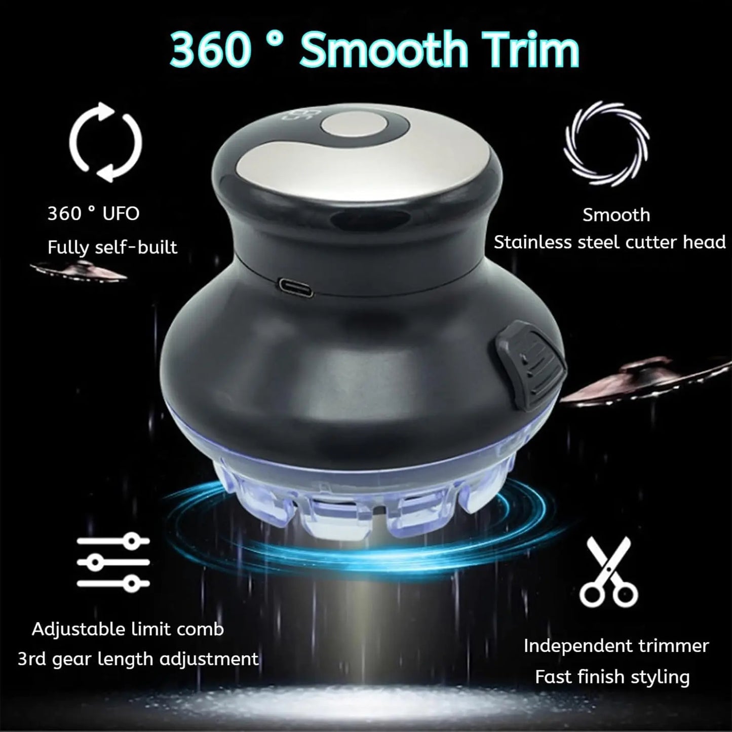 Wireless circular hair clipper with LED display new circular clipper