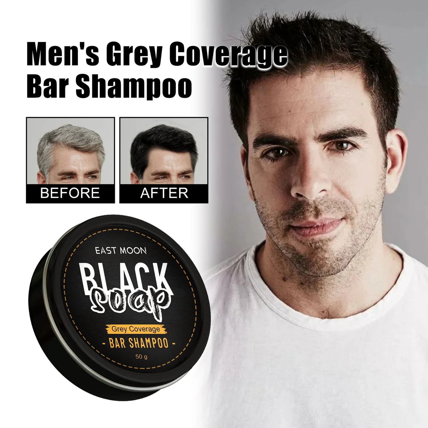 Men's Black Hair Soap Hair Darkening Soap Shampoo