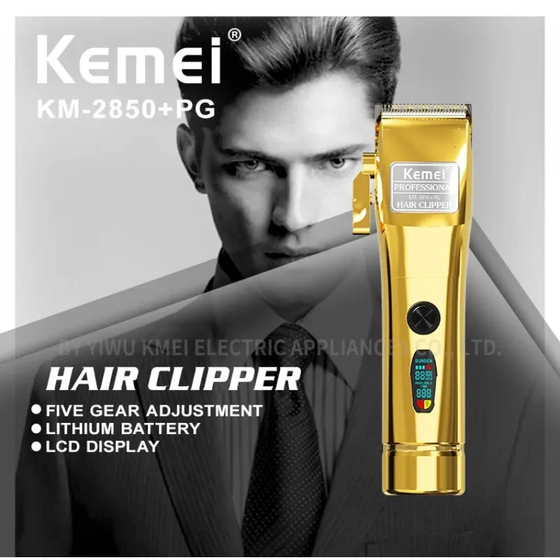 Kemei KM-2850+PG 2023 new metal electric hair clipper
